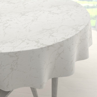 Biante kulatý ubrus Parma PM-116 Stříbrný mramor na krémovém Ø 120 cm