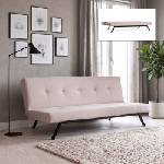TopMebel Тапициран троен диван Zola TopMebel с функция за сън в кремав цвят 180x64x78cm