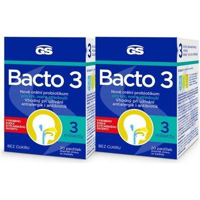 GS Bacto 3 pastilek 20 balení 2 ks