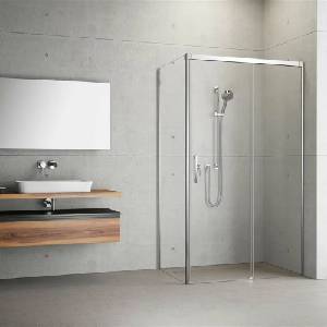 Radaway Правоъгълна душ кабина с плъзгаща се врата Radaway Idea KDJ 110x75 см хром-прозрачна дясна (387041-01-01R+387049-01-01L)