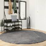 vidaXL Килим HUARTE с къс косъм, мек и миещ се, антрацит, Ø 200 см (375012)