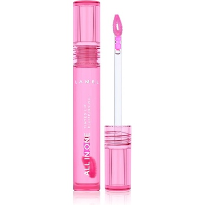 LAMEL All in One Lip Tinted Plumping Oil тониращо олио за устни за увеличаване на обема № 402 Pink Sparkle 3ml