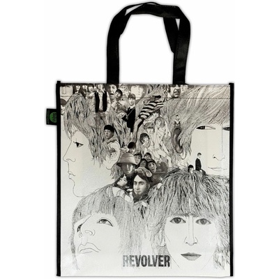 RukaHore Taška The Beatles Eco Shopper: Revolver Shiny Version White Back Print Biela