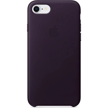 Apple iPhone Leather Case - оригинален кожен кейс (естествена кожа) за iPhone 8, iPhone 7 (тъмнолилав)