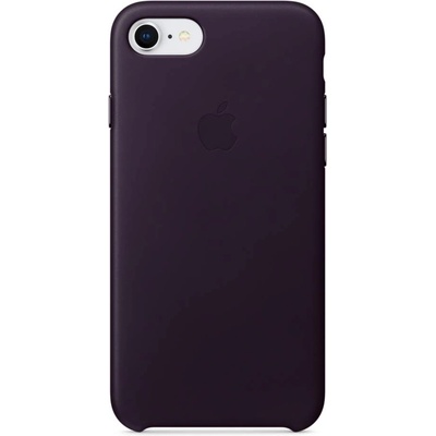 Apple iPhone Leather Case - оригинален кожен кейс (естествена кожа) за iPhone 8, iPhone 7 (тъмнолилав)