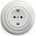 Kliklap - Ретро домашна розетка с рамка SCHUKO 230V/16A, керамична, бяла (KA0007G)