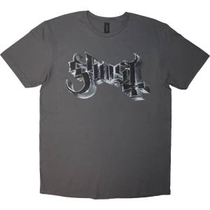 Ghost Chrome Logo & Grucifix Outline (Back Print) Charcoal Grey L Риза (GHOTEE54MC03)