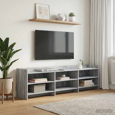 vidaXL ТВ шкаф 168 x 33 x 47 см Сив Сонома Инженерна дървесина (8011240)
