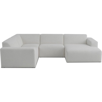 Scandic Бял ъглов диван от букле ("U" форма) Roxy - Scandic (U corner Right CM 2white)