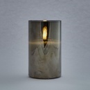 DecoLED LED sviečka v skle 7,5 x 15 cm sivá