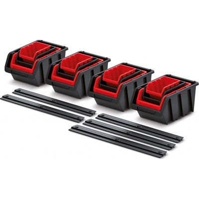 Prosperplast Settruck s lištou na zeď 580x230x130 (16 boxů+5 lišt)