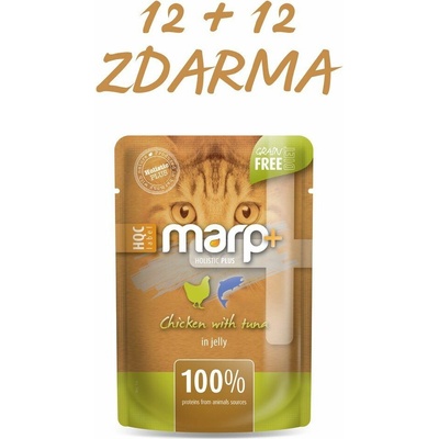 Marp Holistic Plus Cat kapsička kuře s tuňákem v želé 55 g SET 12+12