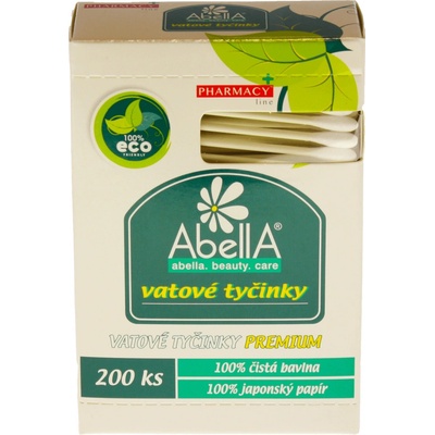 AbellA Premium ECO Vatové tyčinky box, 200 ks – Zboží Dáma