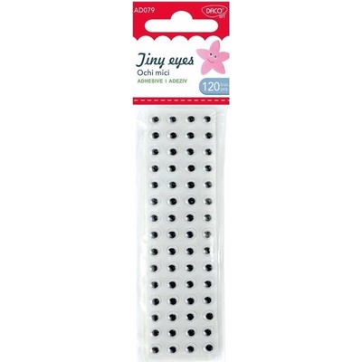 DACOart Samolepicí černobílá očka - 6 mm - 120 ks