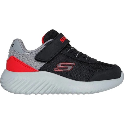 Маратонки Skechers Bounder trainers - Black (Black & Red Synthetic / Textile / Grey Trim)
