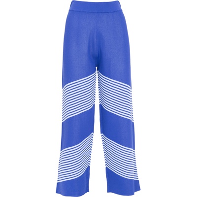 Influencer Панталон 'Striped knit pants' синьо, размер L