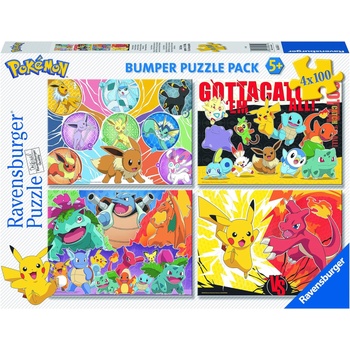 Ravensburger Пъзел Ravensburger от 4 х 100 части - Покемони (5651)