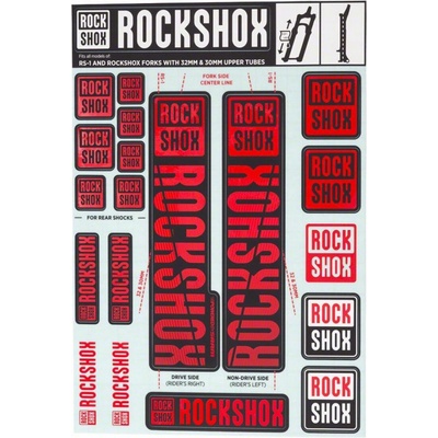 Rockshox nálepky 30/32mm OXY red MY18 SID/REBA/REVELATION PRE-2018 /SEKTOR/RECON/XC32/