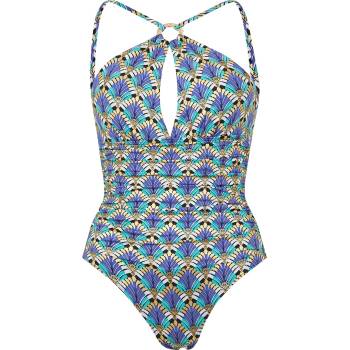 Biba Бански костюм Biba Women's Plunge Swimsuit - Deco Fan Print