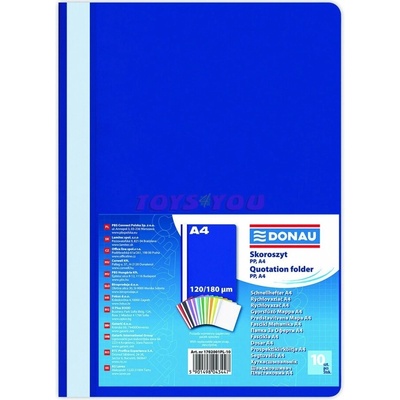 Rychlovazač U1702001PL16 DONAU 120/180µm PP, A4, tmavě modrý