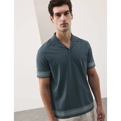 Marks & Spencer Поло с бродерия Supima®, чист памук Marks & Spencer синьо Marks & Spencer | Sin | МЪЖЕ | L REG