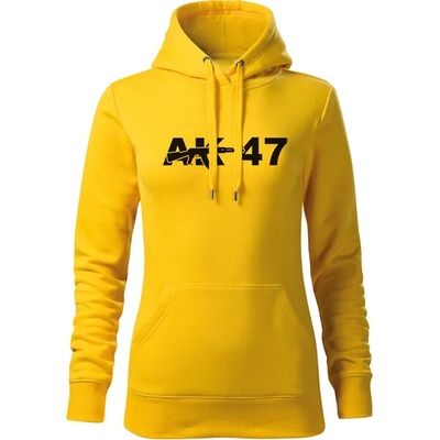 DRAGOWA дамски суитшърт с качулка, ak47, жълт, 320г/м2 (5974)