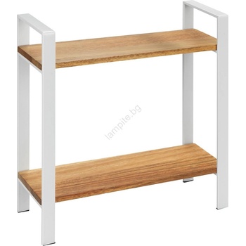 WENKO 53024100 - Полица LOUISA 32x33 cm бяла/кафява (WE0517)