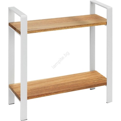 WENKO 53024100 - Полица LOUISA 32x33 cm бяла/кафява (WE0517)