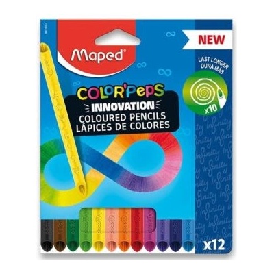 Maped Maped: Комплект триъгълни цветни моливи Color Peps Infinity - 12 бр