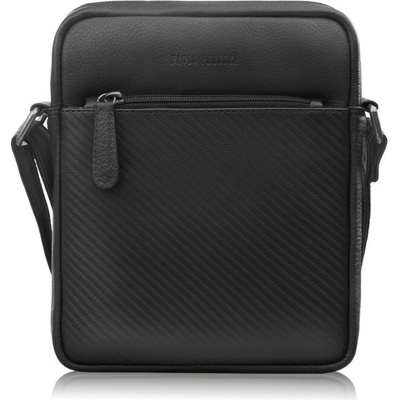 Paolo Peruzzi Černý pánský kožený crossbag Oscar