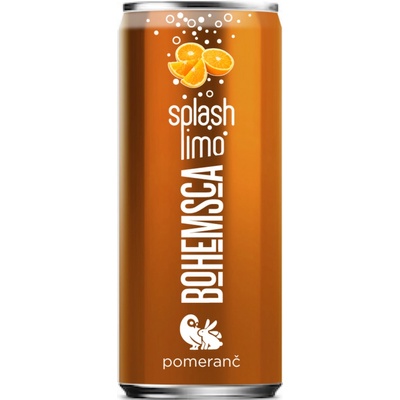 Bohemsca Splash limonáda pomaranč plech 250 ml