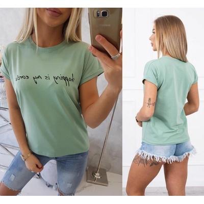 Kesi Tričko SHOPPING IS MY CARDIO Keira tmavé mint