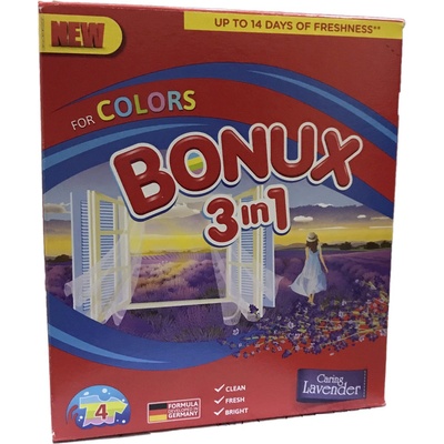Bonux Color Lavender 3v1 prací prášek na barevné prádlo 4 dávky 300 g