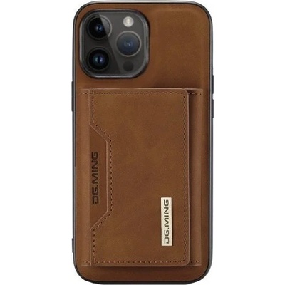 Púzdro DG.MING 2 v 1 s odnímateľnou magnetickou peňaženkou iPhone 13 Pro - hnedé