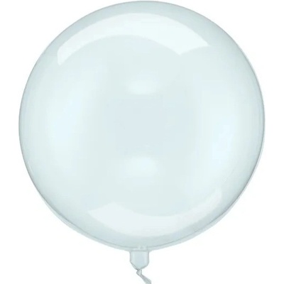 PartyDeco Balónek fóliová koule průhledná modrá 40 cm