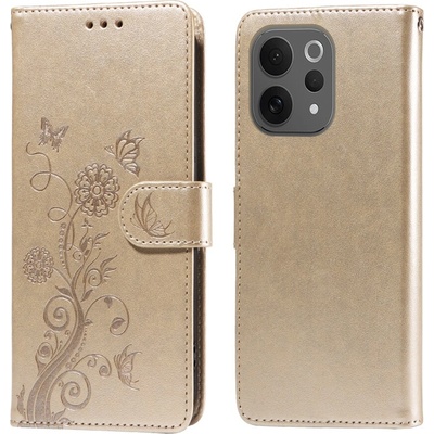 Flowery knížkové pouzdro na Vivo V70 5G - zlaté