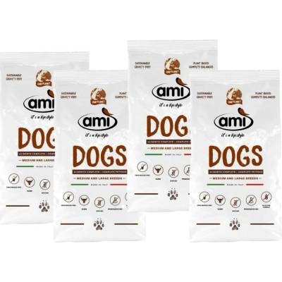 Výhodné balení 4× Ami Dog 12 kg – kompletní veganské krmivo pro psy