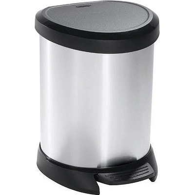 Curver® Kôš DECO BIN 5 l, strieborný/čierny, na odpad, s pedálom