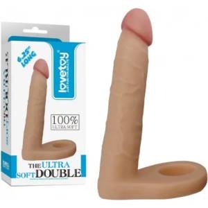 Lovetoy Анално дилдо с пенис пръстен The Ultra Soft Double 15, 5 см
