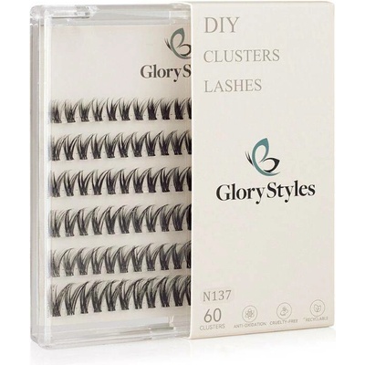 GloryStyles Samolepící segmentové řasy Invisible Band N137 krátké (8 - 14 mm)