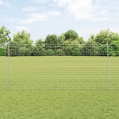 Euro plot s 10 sloupky, stříbrný, 1,6 x 10 m, Ocel