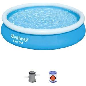 Bestway Басейн с надуваем ринг Bestway 366 х 76 см, с помпа 57274