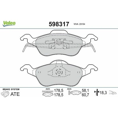 Sada brzdových platničiek kotúčovej brzdy VALEO 598317