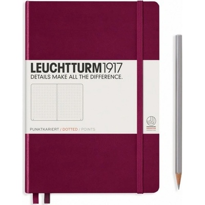 Leuchtturm1917 Medium A5 Tečkovaný zápisník Port Red