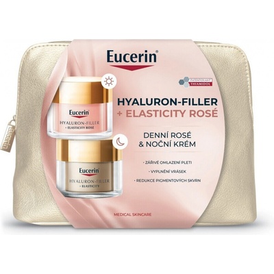 Eucerin Hyaluron-Filler + Elasticity Rosé denní krém 50 ml + noční krém 50 ml