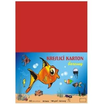 Kreslící karton červený A3 180gr. / 50 ks