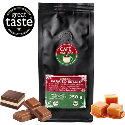 Café Montaña Brazil Paraiso Estate mletá káva Moka konvička 250 g
