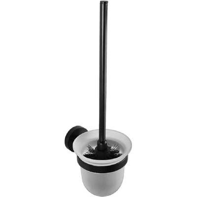 Sapho X-Round WC kefa nástenná s držiakom matné sklo čierna XR303B