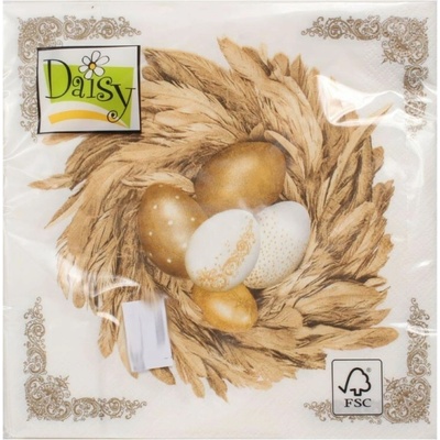 DAISY SDWL 011301 Golden Easter Eggs servítky 3V veľkonočné 20ks 33x33cm