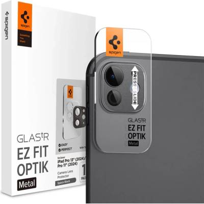 Spigen Glass tR EZ Fit Optik Metal 1 бр, космическо черно - iPad Pro 13" 2024 / iPad Pro 11" 2024 (AGL07791)